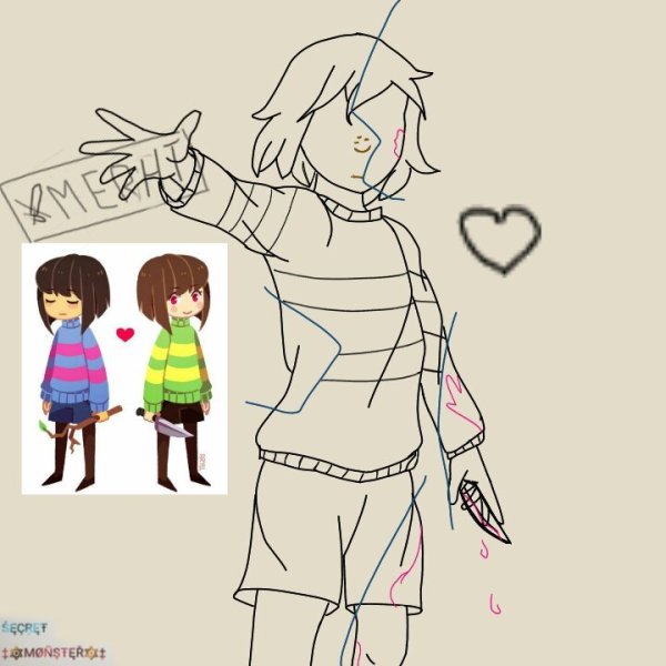 Чара и Фриск раскраска