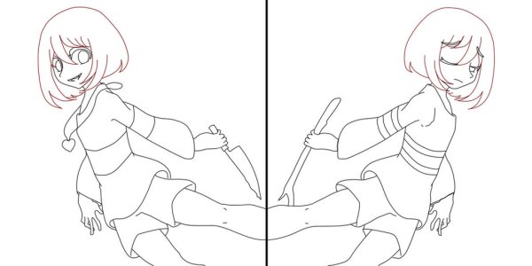 Чара и Фриск раскраска