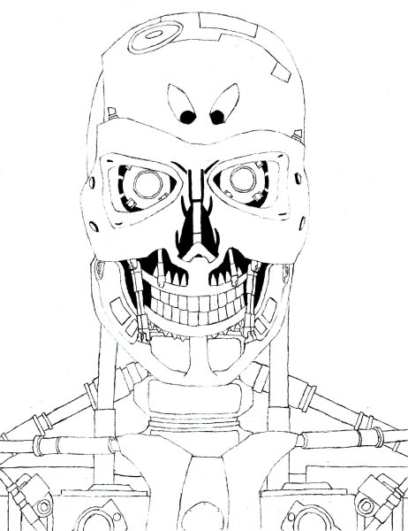 Раскраска Терминатор т600