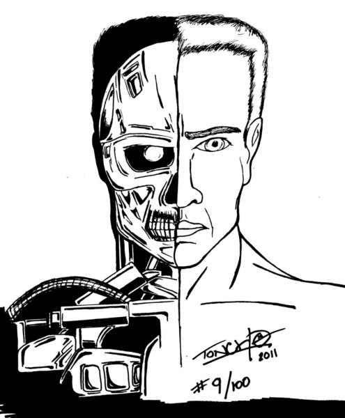 Раскраска Терминатор т600