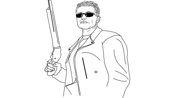 Рисунок Терминатора т 800 Арнольд