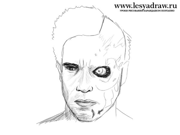 Нарисовать Терминатора поэтапно