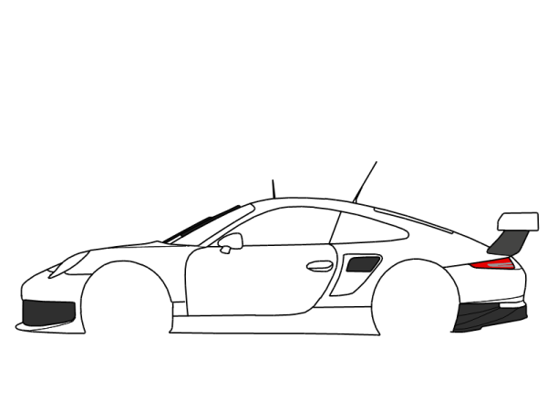 Этапы рисования Порше