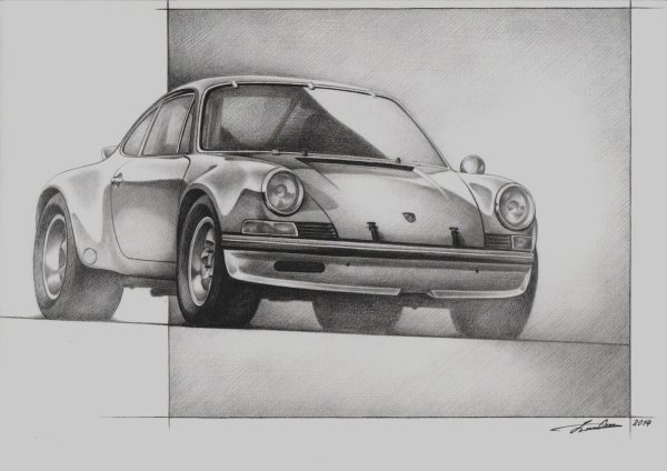Поэтапное рисование Порше
