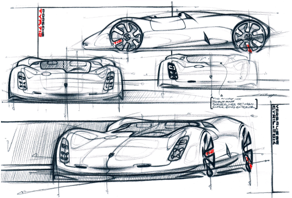 Чертеж машины Порше
