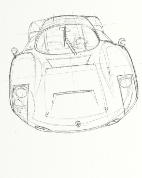 Эскиз карандашом Порша
