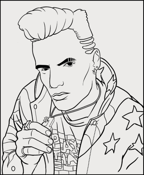 Певец раскраска