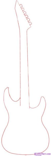 Гитара рисунок карандашом поэтапно