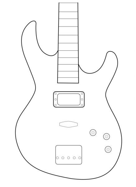 Поэтапное рисование гитары