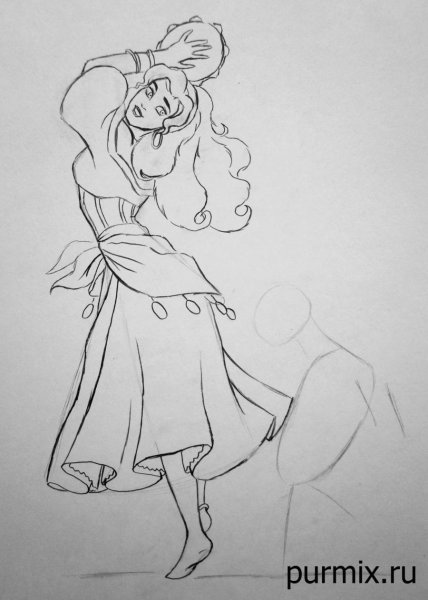 Цыганка рисунок карандашом