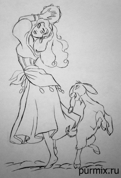 Эсмеральда карандашом