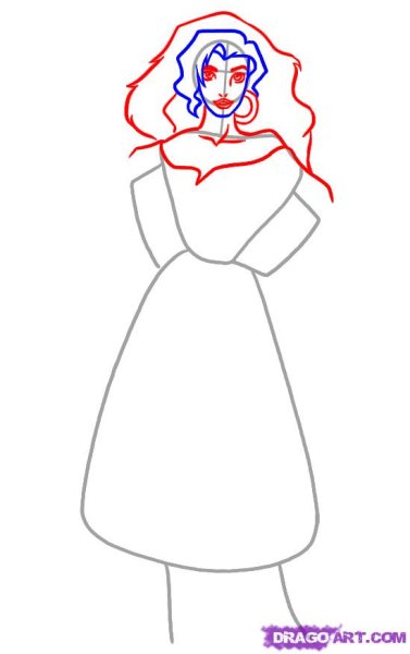 Нарисовать цыганку поэтапно
