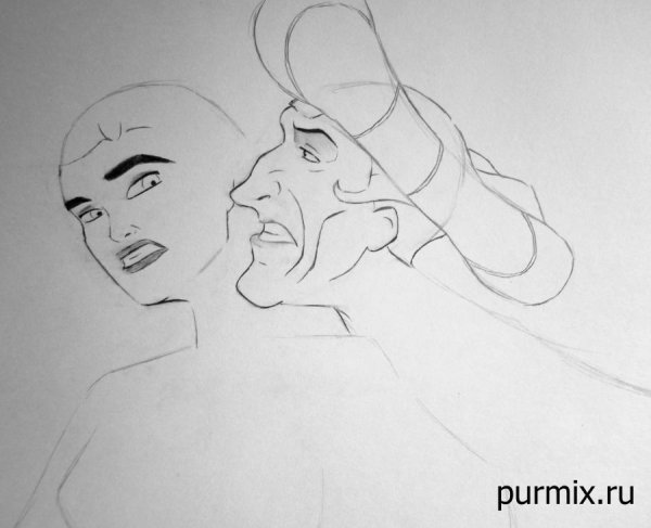 Клод Фролло и Эсмеральда раскраска