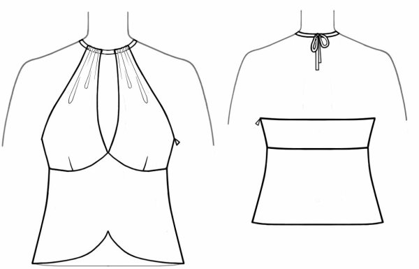 Топик с открытой спиной выкройка