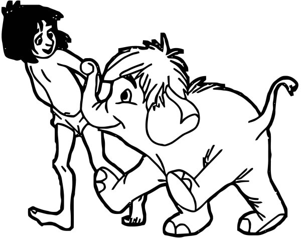 Раскраска книге Киплинга Маугли