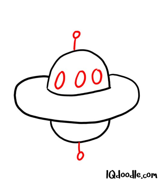 Летающая тарелка рисунок поэтапно
