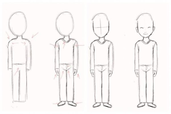 Пошаговый рисунок человека