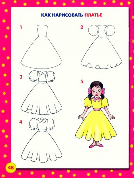 Рисунки поэтапно для девочек