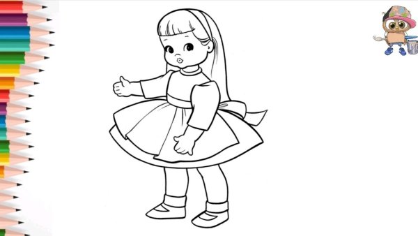 Поэтапный рисунок девушки