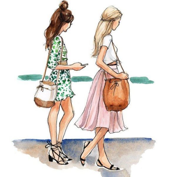 Подруги иллюстрация