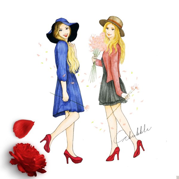 Подруги иллюстрация