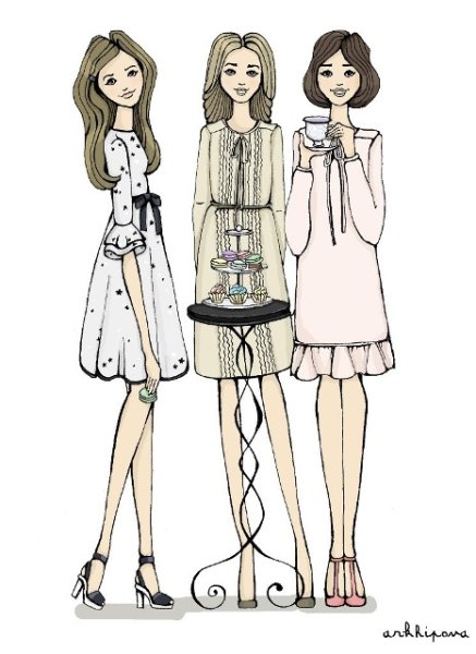 Рисунки для срисовки 3 подруги