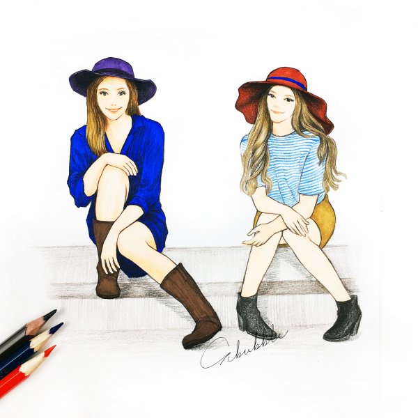 Друзья рисунок цветной