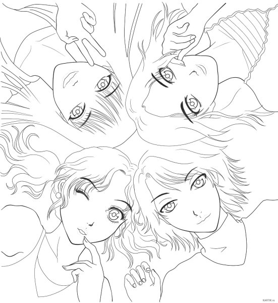 Раскраски аниме подруги