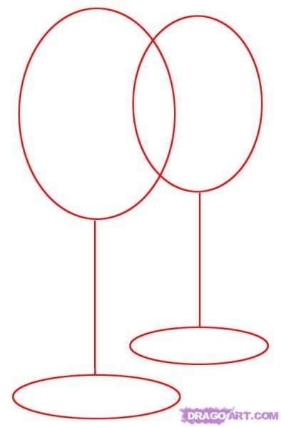 Бокал карандашом поэтапно