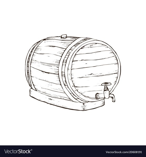Раскраска бочка деревянная
