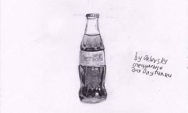 Кока-кола рисунок карандашом