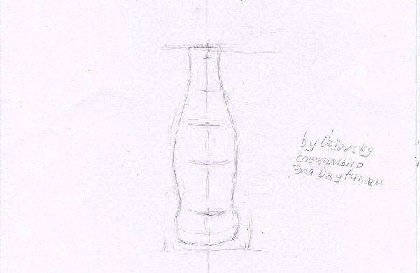 Поэтапное рисование бутылки