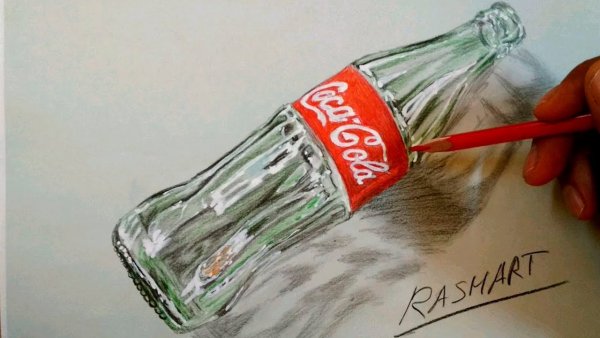 Бутылочка колы карандашом