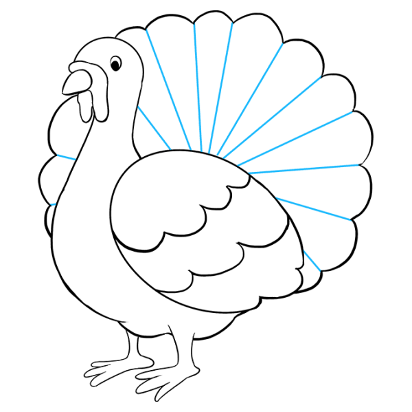 Раскраска индюк для детей 3-4 лет