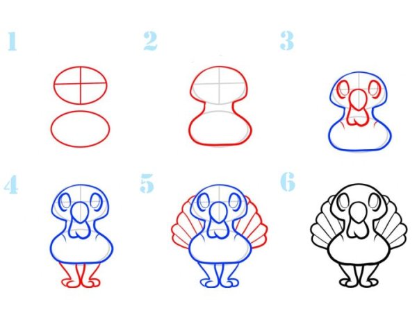 Индюк, индюшка, индюшонок для дошкольников