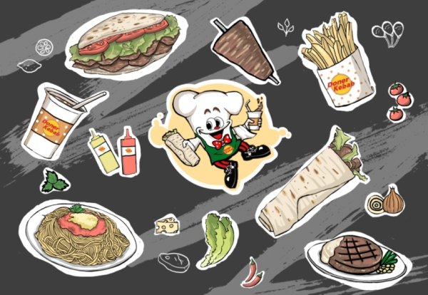 Шаурма граффити рисунок