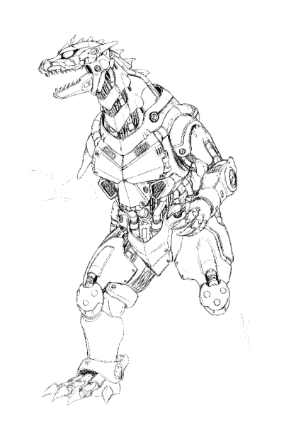 Мехагодзилла 2000 нарисованный