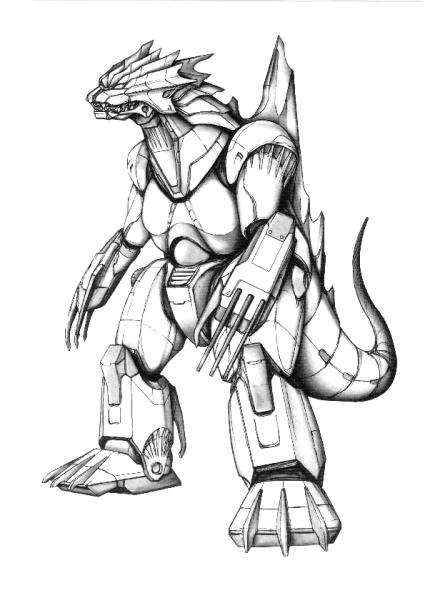 Мехагодзилла раскраска