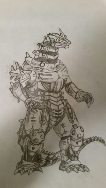 Мехагодзилла 2021 карандашом