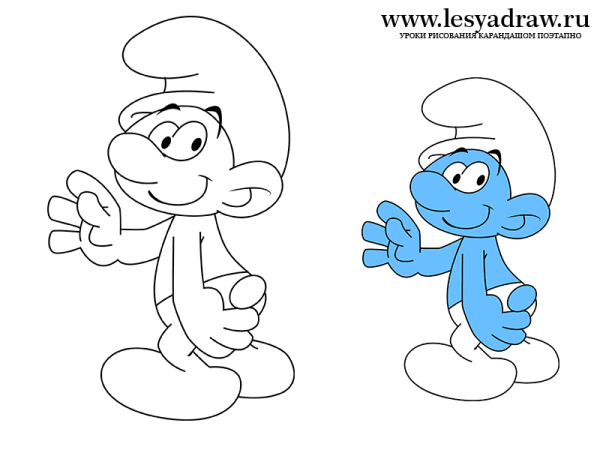 Смурфики для срисовки
