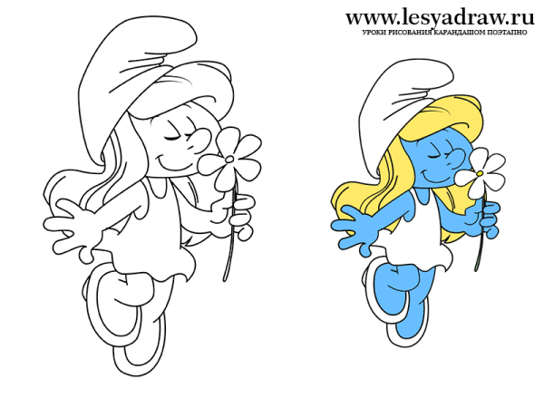 Смурфы рисунок