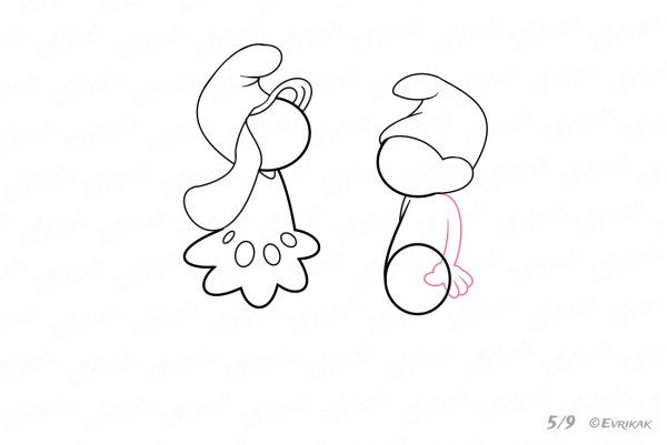 Рисуем Смурфика поэтапно