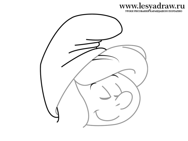 Нарисовать Смурфика поэтапно