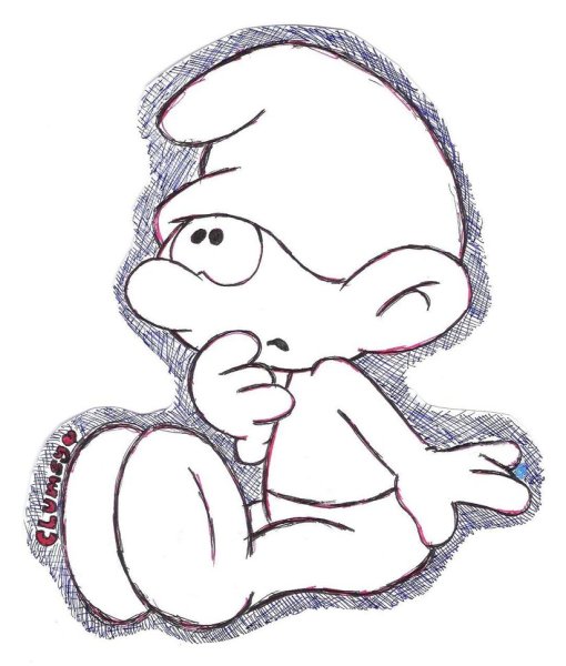 Рисунок Смурфика карандашом для срисовки