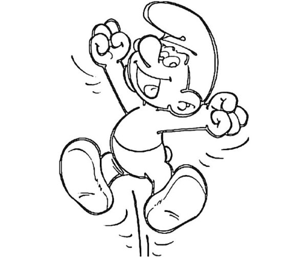 Раскраска Смурфики Строитель