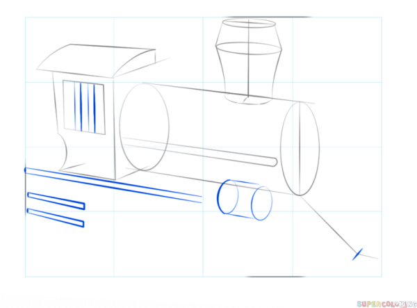 Поэтапное рисование поезда