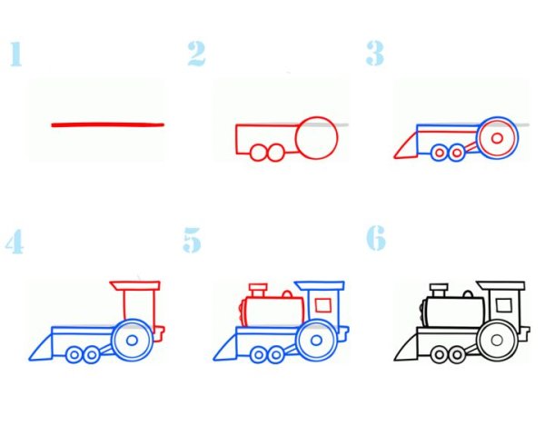 Как нарисовать поезд