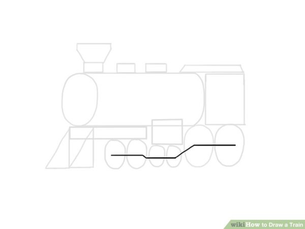 Этапы рисования паровоза