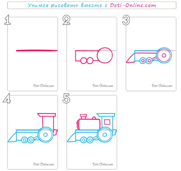 Схема рисования поезда