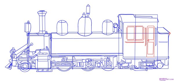 Пошаговое рисование Локомотив
